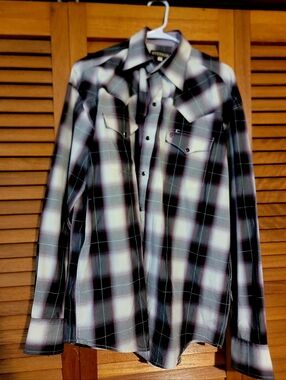 Stetson Maroon & Black Plaid Button-Up Shirt